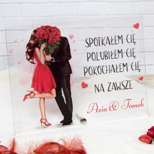 PREZENT dla Niego na WALENTYNKI statuetka z WASZYMI imionami