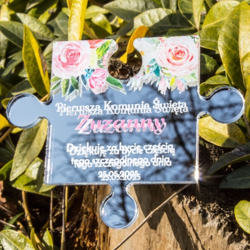 Podziękowania dla gości komunia magnes puzzel