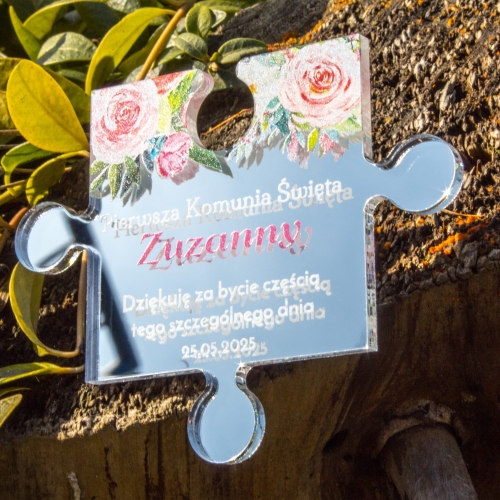Podziękowania dla gości komunia magnes puzzel