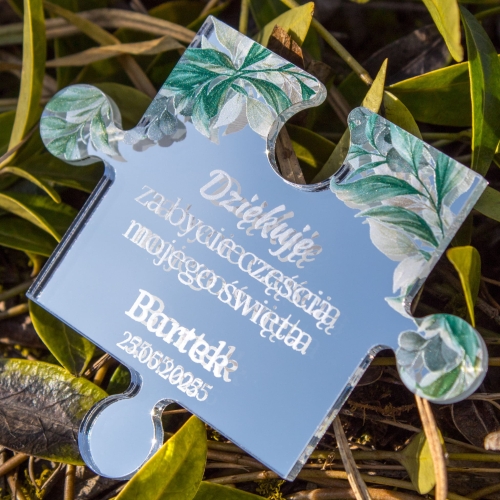 Podziękowanie dla gości Pierwsza Komunia Święta magnesy puzzle