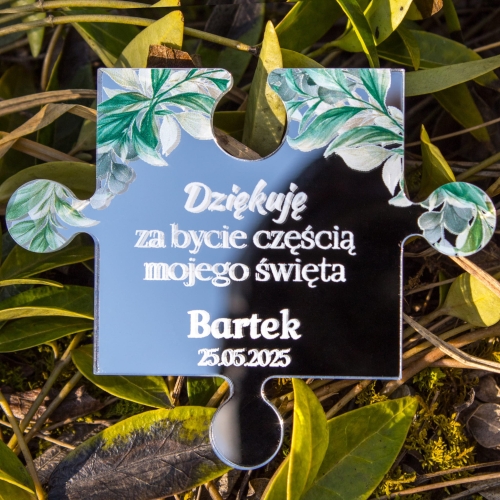 Podziękowanie dla gości Pierwsza Komunia Święta magnesy puzzle