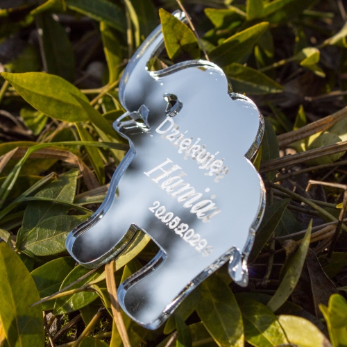 Podziękowanie dla gości I Komunia Święta srebrny Słonik magnes 