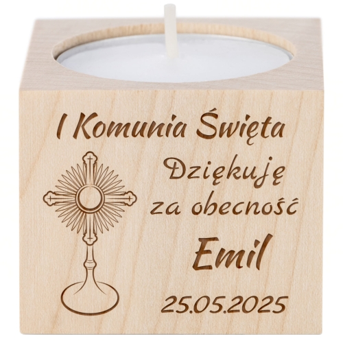 Świecznik z motywem hostii religijne podziękowanie dla gości Komunii Świętej