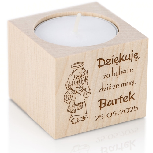 Ręcznie zrobiony świecznik symboliczna pamiątka i podziękowanie komunijne