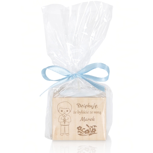 Personalizowany świecznik z imieniem oryginalna pamiątka Komunii Świętej