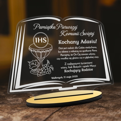 STATUETKA biblia pierwsza komunia święta grawer