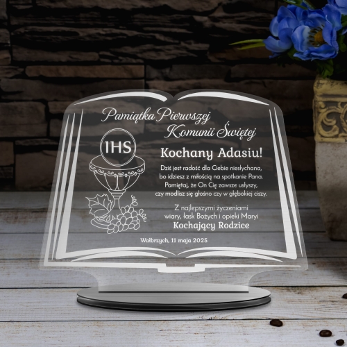 STATUETKA biblia pierwsza komunia święta grawer