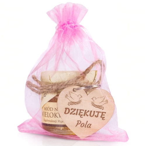 Miód i breloczek z grawerem – klasyczne podziękowanie dla gości komunii