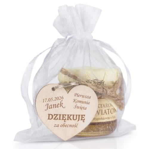 Podaruj gościom miód i breloczek – spersonalizowane podziękowanie na komunię