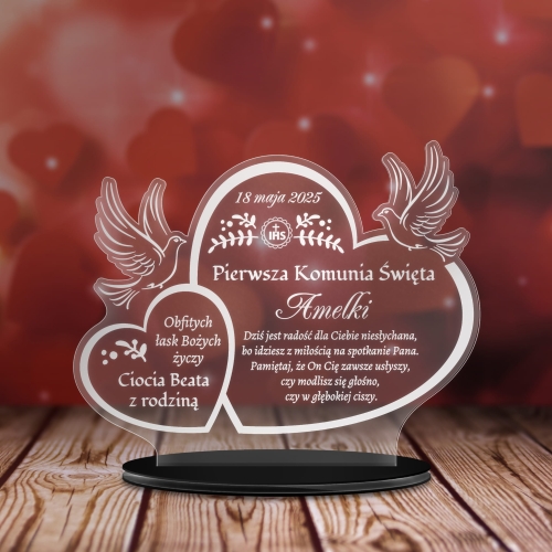 STATUETKA gołąbki pierwsza komunia święta grawer