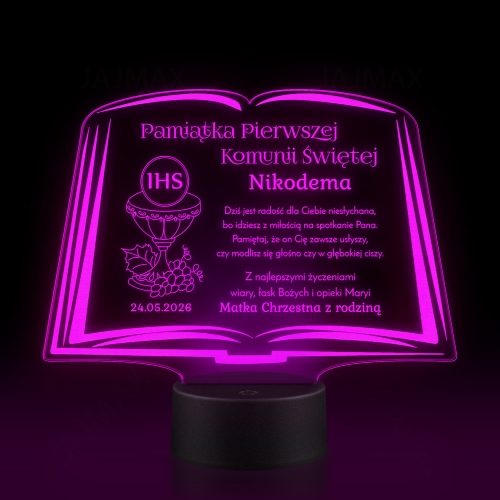 statuetka LED biblia prezent Pierwsza Komunia Święta 