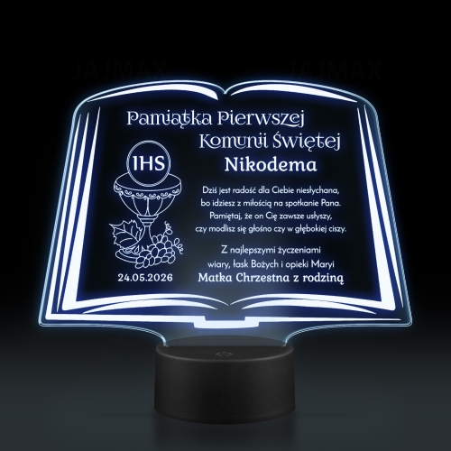 statuetka LED biblia prezent Pierwsza Komunia Święta 