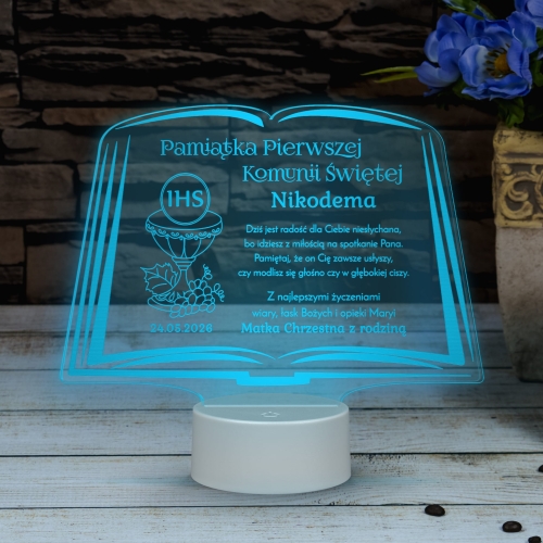 statuetka LED biblia prezent Pierwsza Komunia Święta 