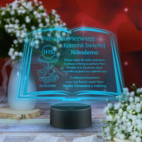 statuetka LED biblia prezent Pierwsza Komunia Święta 
