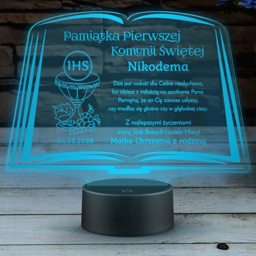 statuetka LED biblia prezent Pierwsza Komunia Święta 