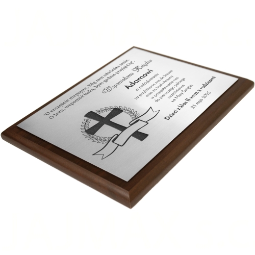 Podziękowanie dla księdza Pierwsza Komunia Święta światło wiary drewniany obrazek