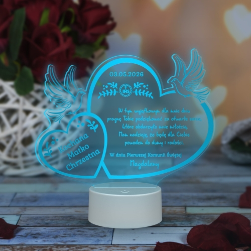 Statuetka LED PODZIĘKOWANIA KOMUNIA dla dziadków chrzestnych