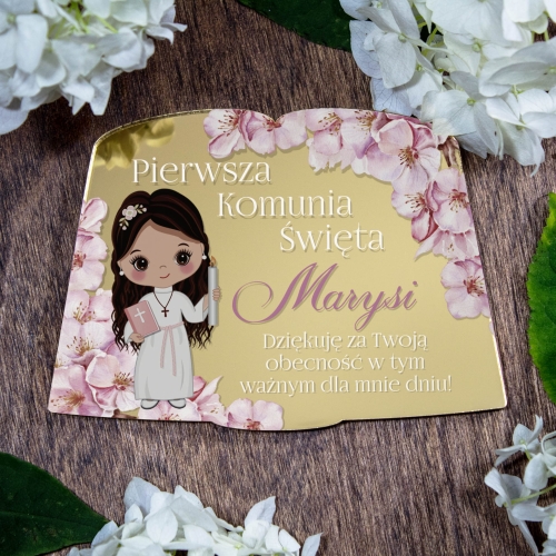 Podaruj złoty magnes z grawerem jako wyjątkowe podziękowanie na komunię