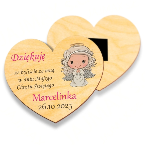 MAGNES SERCE podziękowania dla gości chrzest święty nadruk