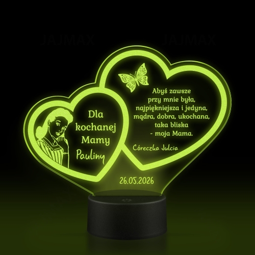 LAMPKA NOCNA SERCA prezent dla mamy z dedykacją