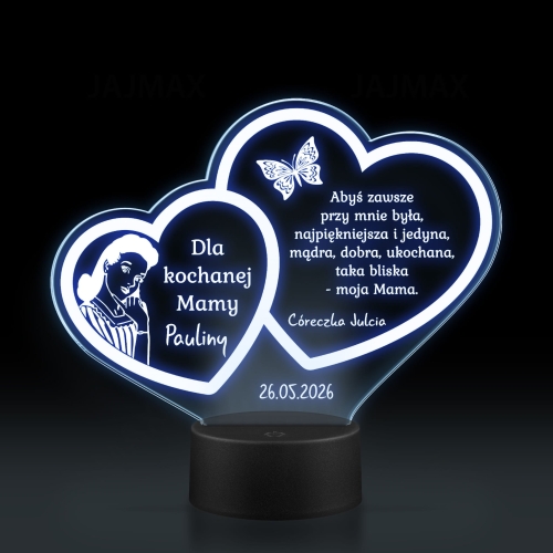 LAMPKA NOCNA SERCA prezent dla mamy z dedykacją
