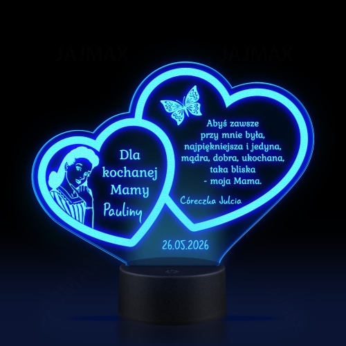 LAMPKA NOCNA SERCA prezent dla mamy z dedykacją
