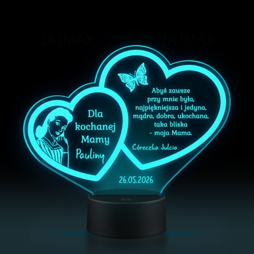 LAMPKA NOCNA SERCA prezent dla mamy z dedykacją