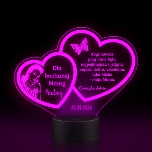 LAMPKA NOCNA SERCA prezent dla mamy z dedykacją