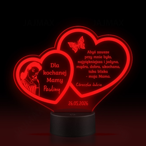 LAMPKA NOCNA SERCA prezent dla mamy z dedykacją