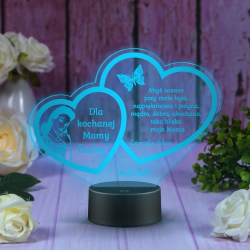 LAMPKA NOCNA SERCA prezent dla mamy z dedykacją
