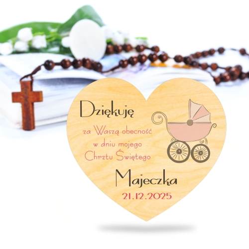 MAGNES SERCE podziękowania dla gości chrzest święty nadruk