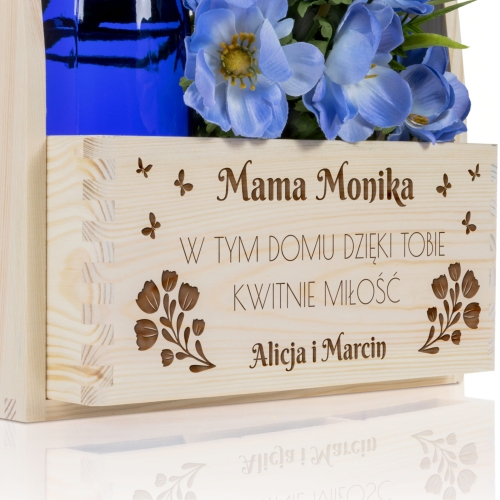 Personalizowane nosidło na kwiaty z grawerem Prezent na Dzień Matki