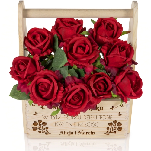 Personalizowane nosidło na kwiaty z grawerem Prezent na Dzień Matki