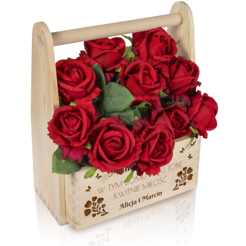 Personalizowane nosidło na kwiaty z grawerem Prezent na Dzień Matki