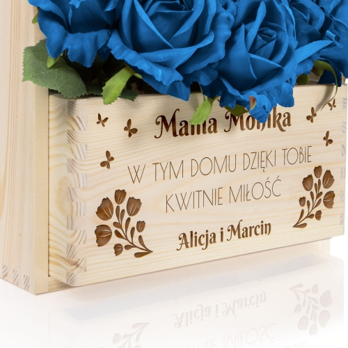 Personalizowane nosidło na kwiaty z grawerem Prezent na Dzień Matki