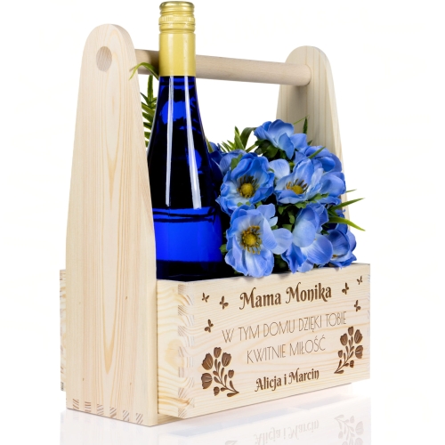 Personalizowane nosidło na kwiaty z grawerem Prezent na Dzień Matki