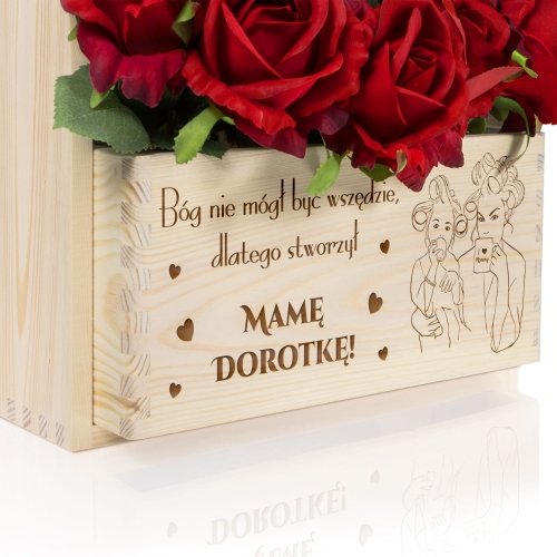 Drewniana doniczka z dedykacją Prezent personalizowany dla Mamy 26 maja