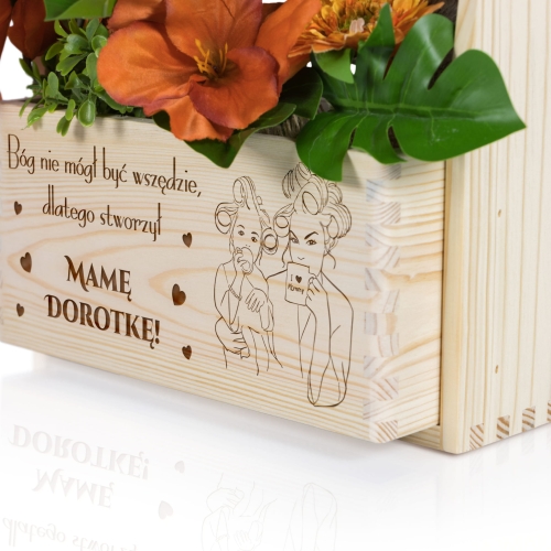 Drewniana doniczka z dedykacją Prezent personalizowany dla Mamy 26 maja