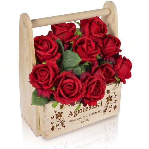 Skrzynka z grawerem na kwiaty Personalizowany prezent dla ukochanej Mamy