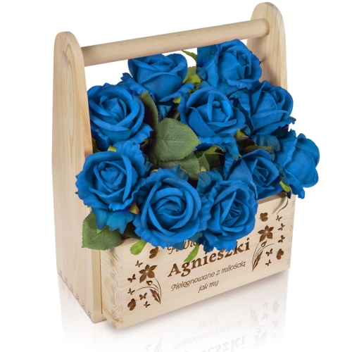 Skrzynka z grawerem na kwiaty Personalizowany prezent dla ukochanej Mamy