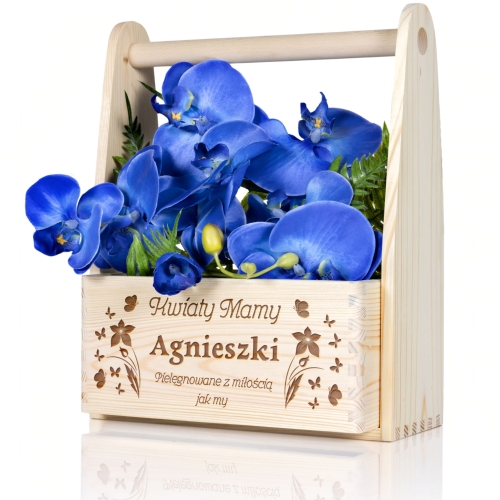 Skrzynka z grawerem na kwiaty Personalizowany prezent dla ukochanej Mamy