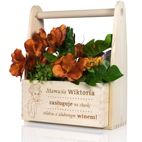 Drewniane nosidło z dedykacją Idealny prezent z grawerem dla Mamy