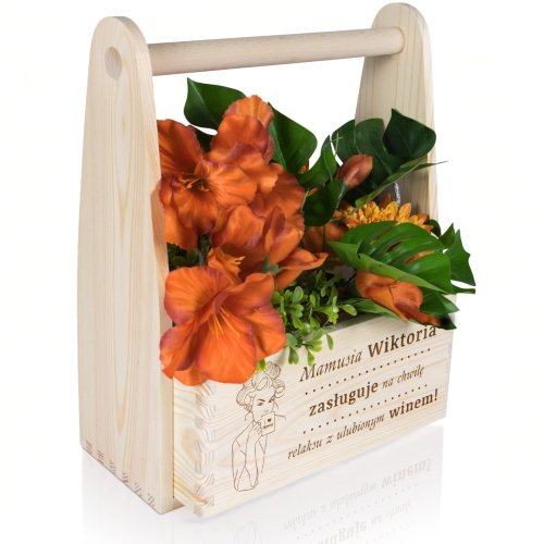 Drewniane nosidło z dedykacją Idealny prezent z grawerem dla Mamy