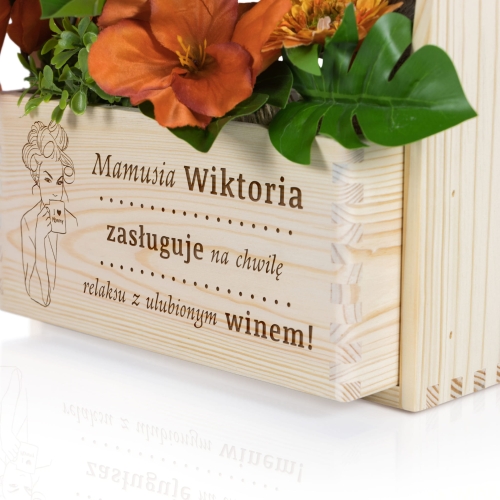 Drewniane nosidło z dedykacją Idealny prezent z grawerem dla Mamy