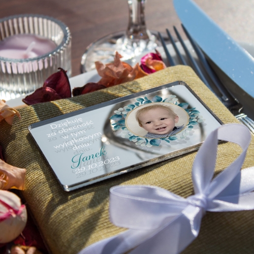 Personalizowany magnes ze zdjęciem Chrzest Święty dla gości