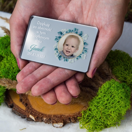 Personalizowany magnes ze zdjęciem Chrzest Święty dla gości