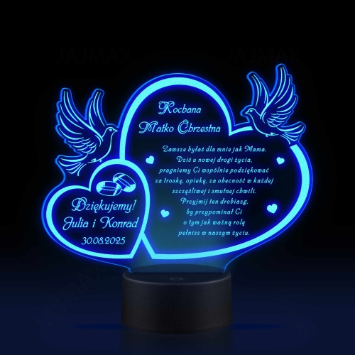 WYJĄTKOWY PREZENT DLA MATKI CHRZESTNEJ statuetka podziękowanie ślub 