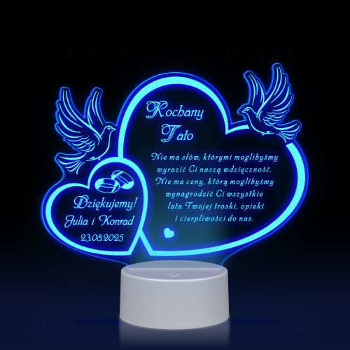 STATUETKA LED GRAWER podziękowanie dla taty wesele ślub z dedykacją