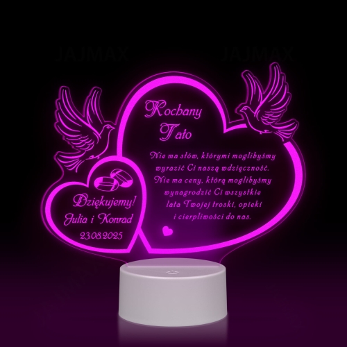 STATUETKA LED GRAWER podziękowanie dla taty wesele ślub z dedykacją