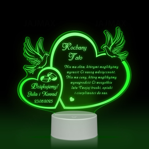 STATUETKA LED GRAWER podziękowanie dla taty wesele ślub z dedykacją